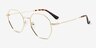 Octave Golden MetalEyeglass Frames from EyeBuyDirect, Angle View