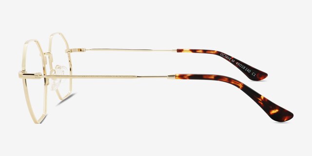 Octave Golden MetalEyeglass Frames from EyeBuyDirect, Side View