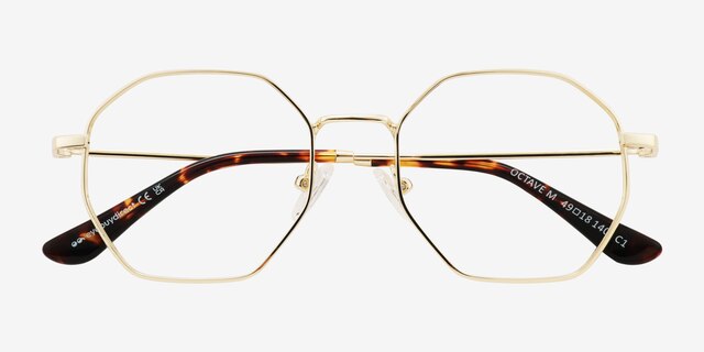 Octave Golden MetalEyeglass Frames from EyeBuyDirect, Closed View