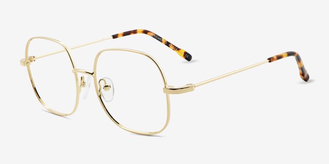 Movement Doré MétalMontures de lunettes de vue d'EyeBuyDirect, Vue d'Angle