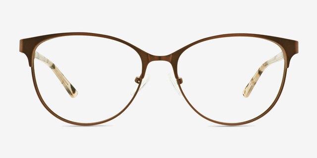 Astori Brun MétalMontures de lunettes de vue d'EyeBuyDirect, Vue de Face