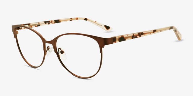 Astori Brun MétalMontures de lunettes de vue d'EyeBuyDirect, Vue d'Angle