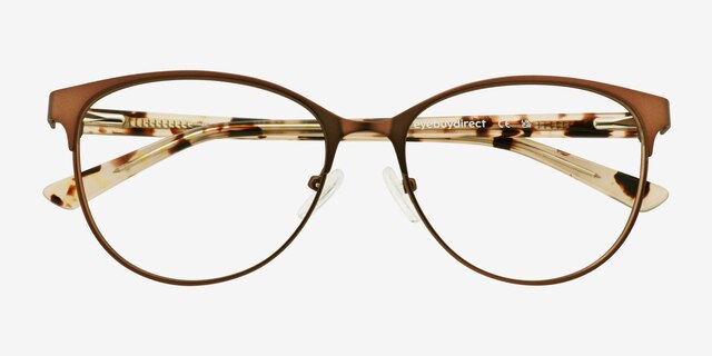 Astori Brun MétalMontures de lunettes de vue d'EyeBuyDirect, Vue Rapprochée