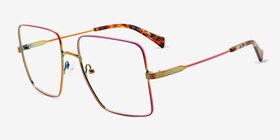 Be You Multicolore Métal Montures de lunettes de vue d'EyeBuyDirect, Vue d'Angle