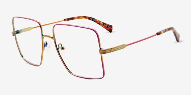 Be You Multicolore MétalMontures de lunettes de vue d'EyeBuyDirect, Vue d'Angle