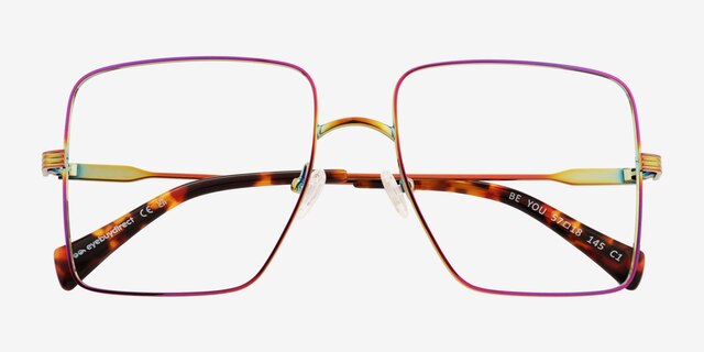 Be You Multicolore MétalMontures de lunettes de vue d'EyeBuyDirect, Vue Rapprochée
