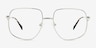 Dempsey Silver MetalEyeglass Frames from EyeBuyDirect, Front View