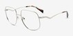 Dempsey Silver MetalEyeglass Frames from EyeBuyDirect, Angle View