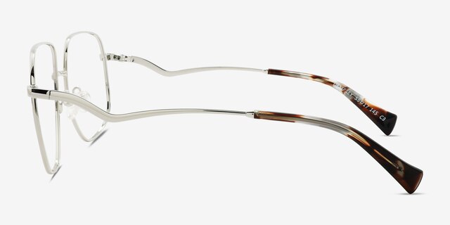 Dempsey Silver MetalEyeglass Frames from EyeBuyDirect, Side View