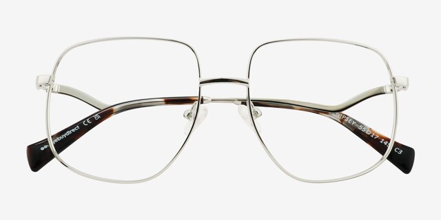 Dempsey Silver MetalEyeglass Frames from EyeBuyDirect, Closed View