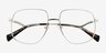 Dempsey Silver MetalEyeglass Frames from EyeBuyDirect, Closed View
