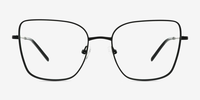 Wynn Black Eco-friendlyEyeglass Frames from EyeBuyDirect, Front View