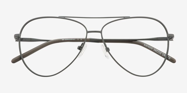 Rayner Gray Eco-friendlyEyeglass Frames from EyeBuyDirect, Closed View