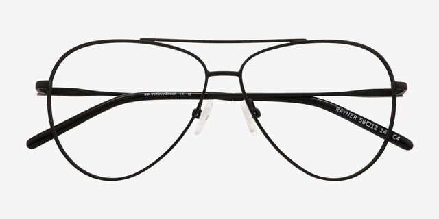 Rayner Black Eco-friendlyEyeglass Frames from EyeBuyDirect, Closed View