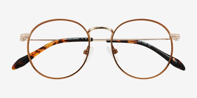 Wistful Coffee MetalEyeglass Frames from EyeBuyDirect, Closed View