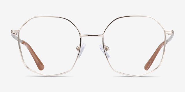 Redford Gold MetalEyeglass Frames from EyeBuyDirect, Front View