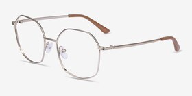 Redford Doré Métal Montures de lunettes de vue d'EyeBuyDirect, Vue d'Angle