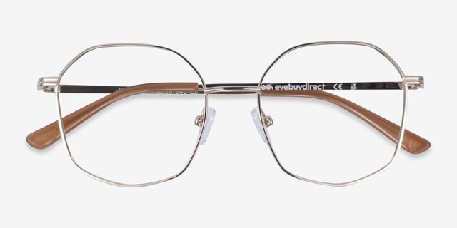 Redford Gold MetalEyeglass Frames from EyeBuyDirect, Closed View