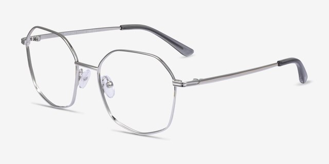 Redford Argenté MétalMontures de lunettes de vue d'EyeBuyDirect, Vue d'Angle