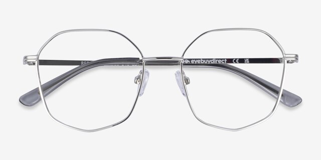 Redford Argenté MétalMontures de lunettes de vue d'EyeBuyDirect, Vue Rapprochée