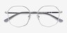 Redford Argenté MétalMontures de lunettes de vue d'EyeBuyDirect, Vue Rapprochée