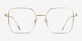 Durnan Doré Métal Montures de lunettes de vue d'EyeBuyDirect, Vue de Face