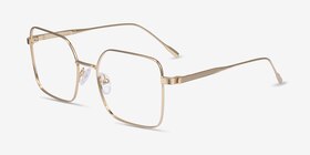 Durnan Doré Métal Montures de lunettes de vue d'EyeBuyDirect, Vue d'Angle