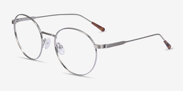 Walton Silver MetalEyeglass Frames from EyeBuyDirect, Angle View