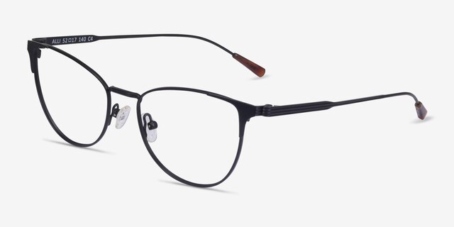 Alli Black MetalEyeglass Frames from EyeBuyDirect, Angle View