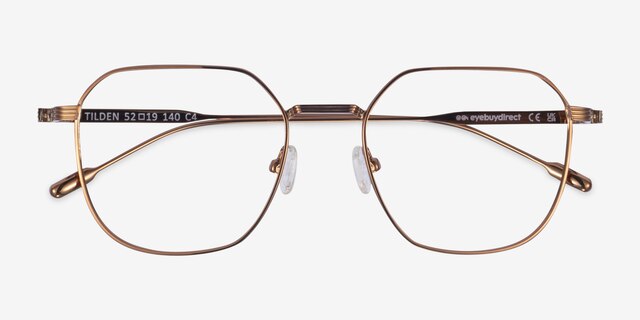 Tilden Bronze MetalEyeglass Frames from EyeBuyDirect, Closed View