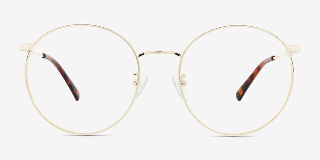 Zotte Light Gold MetalEyeglass Frames from EyeBuyDirect, Front View