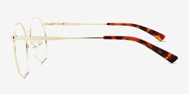 Zotte Light Gold MetalEyeglass Frames from EyeBuyDirect, Side View