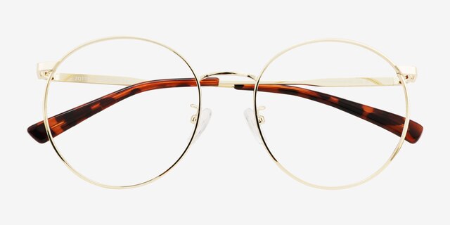 Zotte Light Gold MetalEyeglass Frames from EyeBuyDirect, Closed View