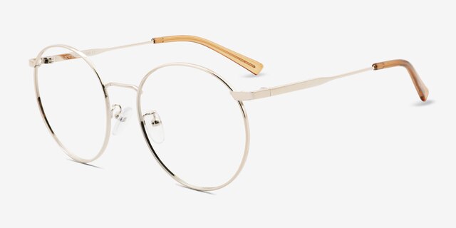 Zotte Doré MétalMontures de lunettes de vue d'EyeBuyDirect, Vue d'Angle