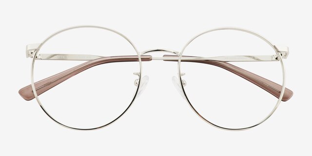 Zotte Argenté MétalMontures de lunettes de vue d'EyeBuyDirect, Vue Rapprochée