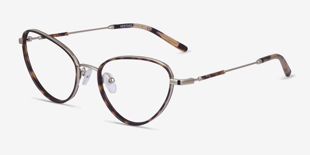 Heritage Tortoise MetalEyeglass Frames from EyeBuyDirect, Angle View
