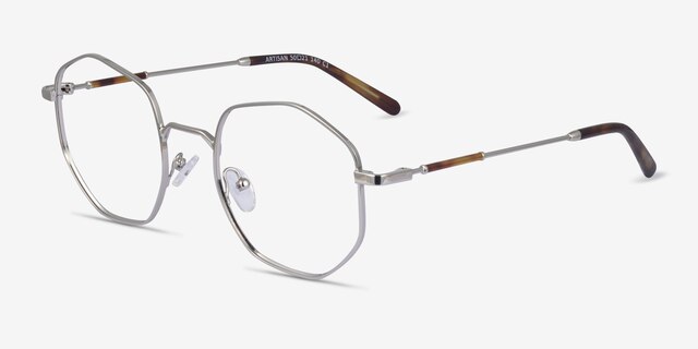 Artisan Argenté MétalMontures de lunettes de vue d'EyeBuyDirect, Vue d'Angle