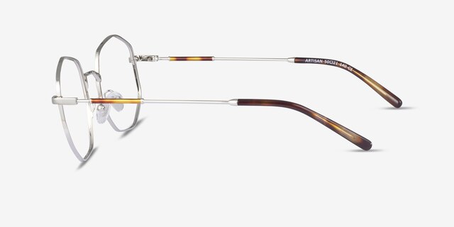Artisan Argenté MétalMontures de lunettes de vue d'EyeBuyDirect, Vue de Côté