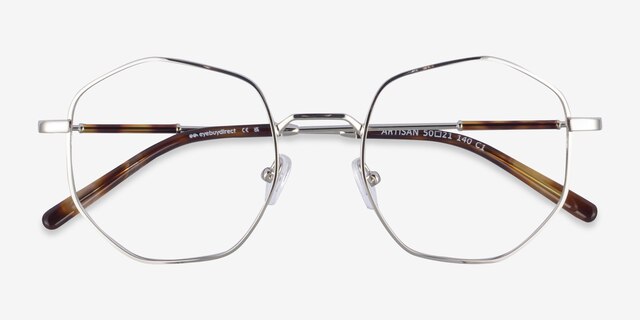 Artisan Argenté MétalMontures de lunettes de vue d'EyeBuyDirect, Vue Rapprochée
