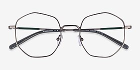 Artisan Gunmetal Métal Montures de lunettes de vue d'EyeBuyDirect, Vue Rapprochée