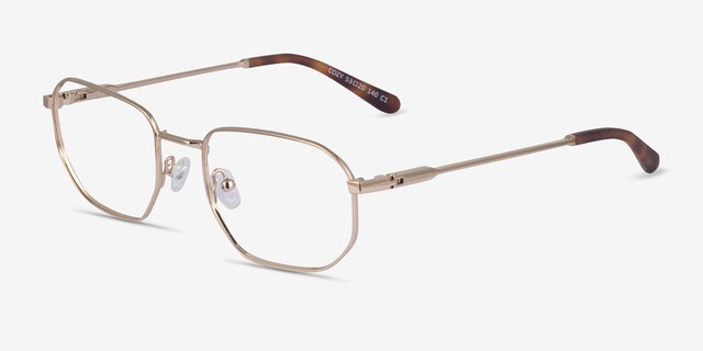 Cozy Gold MetalEyeglass Frames from EyeBuyDirect, Angle View
