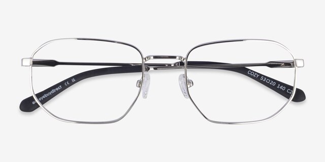 Cozy Silver MetalEyeglass Frames from EyeBuyDirect, Closed View