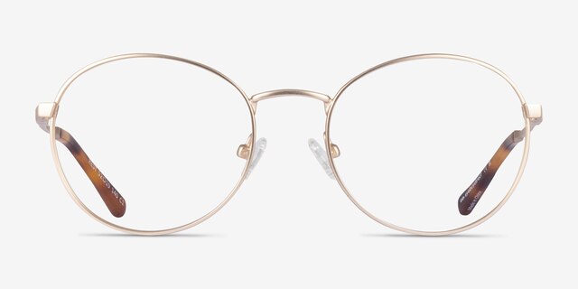Rest Gold MetalEyeglass Frames from EyeBuyDirect, Front View