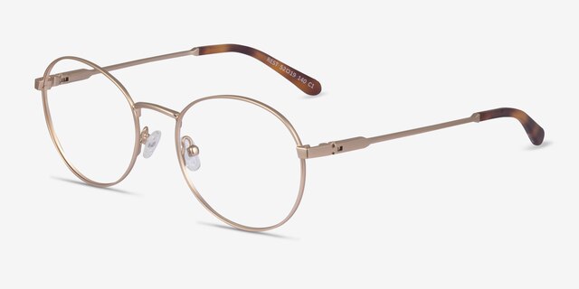 Rest Gold MetalEyeglass Frames from EyeBuyDirect, Angle View