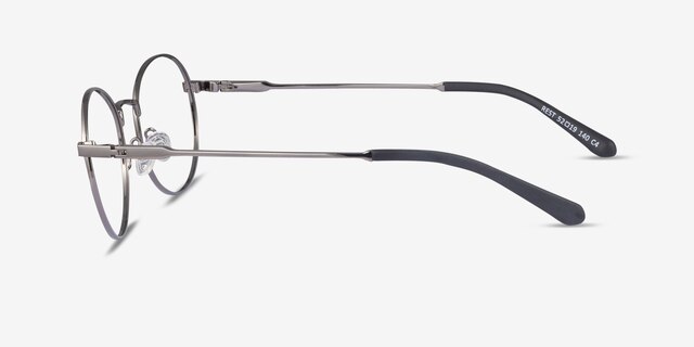 Rest Gunmetal MetalEyeglass Frames from EyeBuyDirect, Side View
