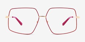 Rune Rouge Métal Montures de lunettes de vue d'EyeBuyDirect, Vue de Face