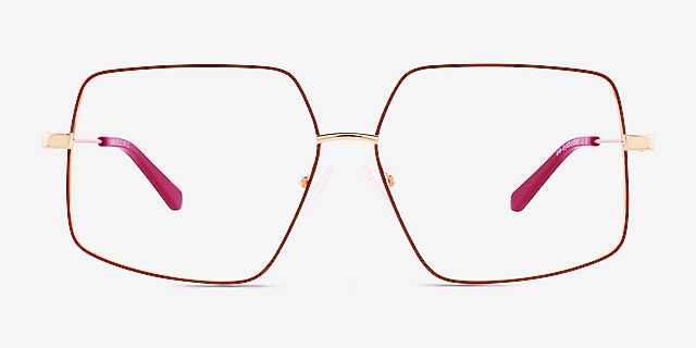 Rune Rouge MétalMontures de lunettes de vue d'EyeBuyDirect, Vue de Face