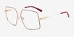 Rune Red MetalEyeglass Frames from EyeBuyDirect, Angle View