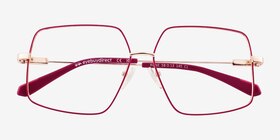 Rune Rouge Métal Montures de lunettes de vue d'EyeBuyDirect, Vue Rapprochée