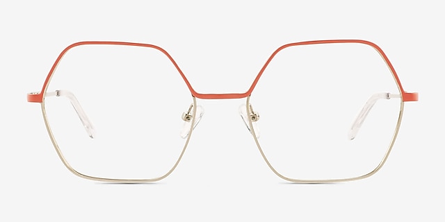 Mayfield Coral Gold MétalMontures de lunettes de vue d'EyeBuyDirect, Vue de Face